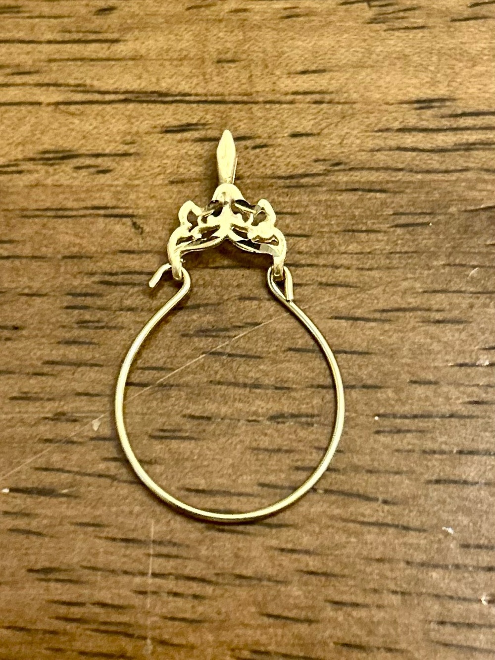 14 lt yellow gold filigree necklace charm holder
